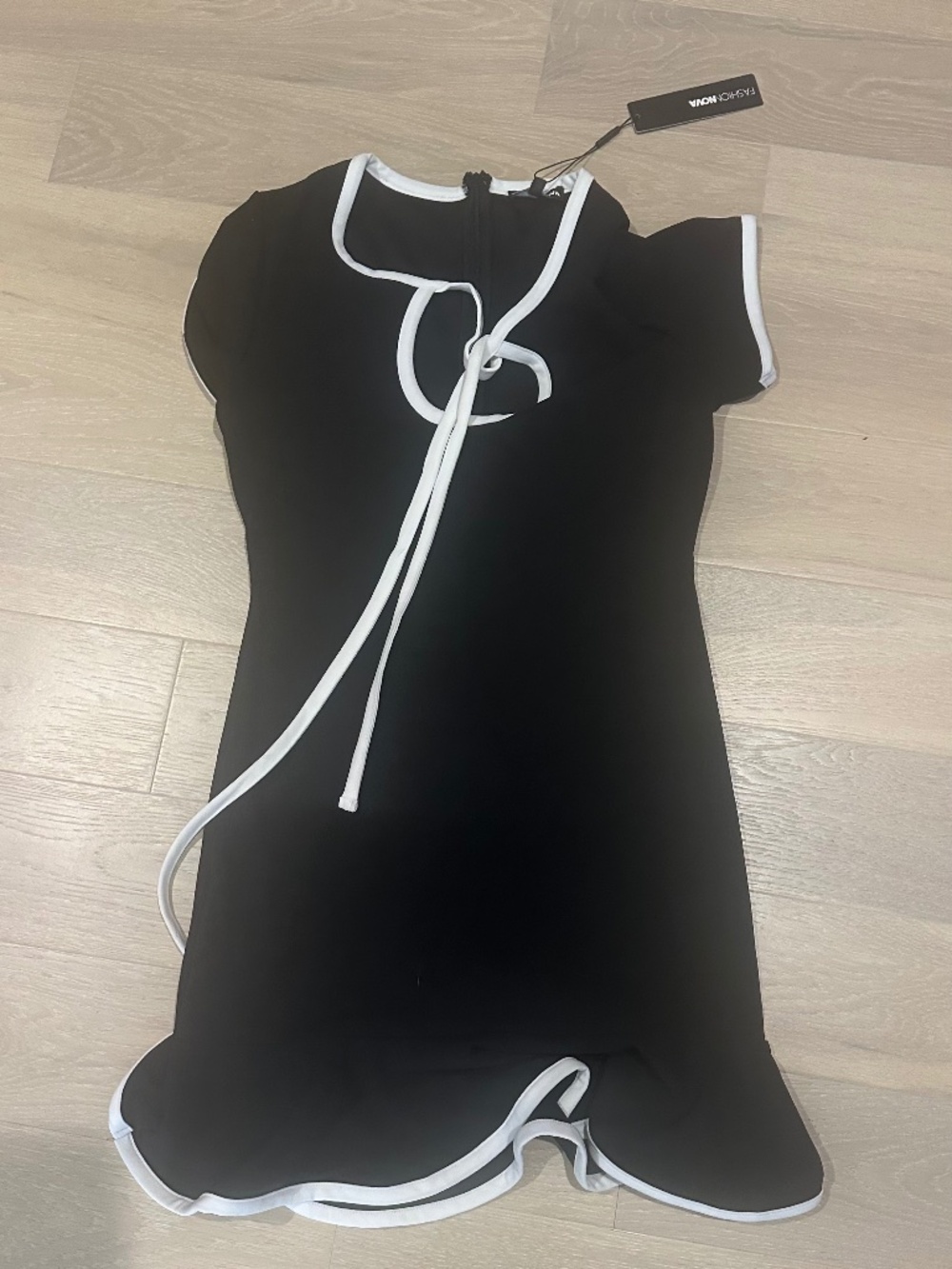 NWT black with white outline mini dress
